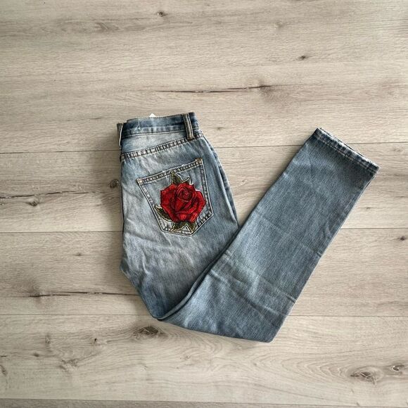 Rodeo Quincy Ella Rose Denim Pant Blue S NWT - Picture 5 of 8